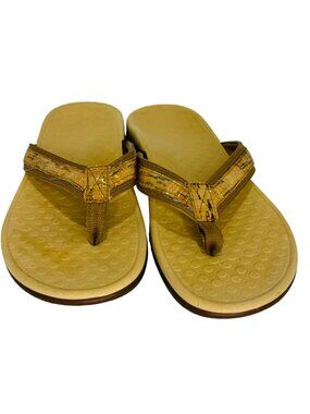 Vionic Tide II FLip FlopTan Gold Women's Orthotic Support Thong Sandals 6 Beach